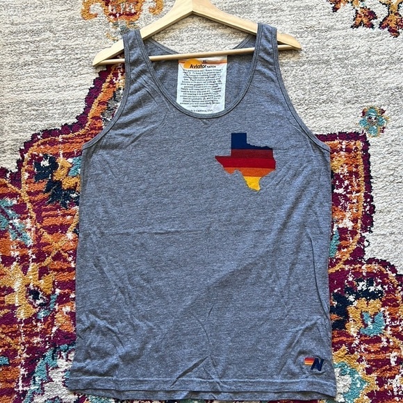 Aviator Nation Gray Tank Top with Texas Flag Design - Picture 3 of 10